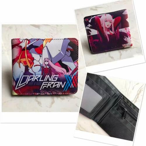 Anime DARLING in the FRANXX ZERO TWO Wallet Fashion PU Leather Purse Cosplay Short Wallets Gift