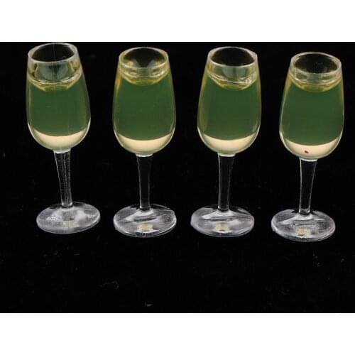 Doll House Miniature Stemmed Goblets Cocktail Drink Wine Dining Room Pub Bar