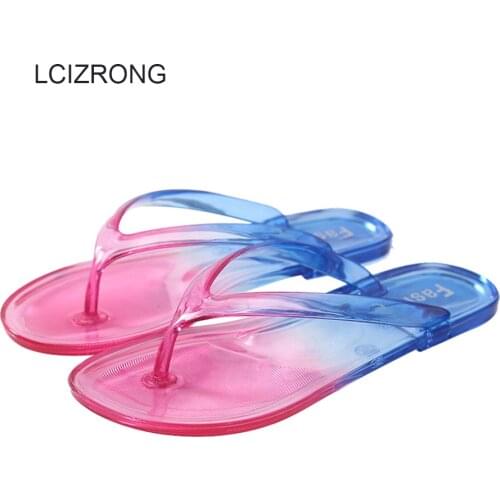 LCIZRONG Cartoon 13 Styles Women Jelly Flip Flops 36-41 Size Beach Flat Slippers Fashion Fruit Transparent Animal Creative Shoes
