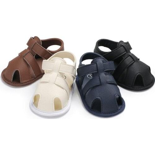 Summer Casual Toddler Newborn Baby Boy Girl Soft Sole Anti-ship Sandals Shoes PU Leather Sandles Prewalker