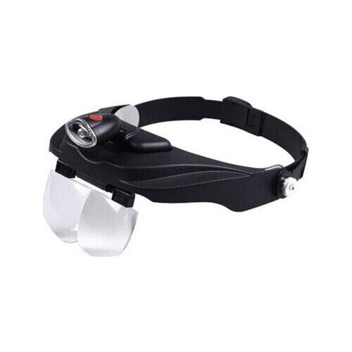 Head mounted HD magnifier old man reading HD LED magnifier with lamp 4 different times