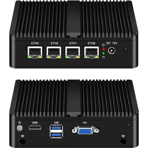 N2940 Fanless Mini PC OPNsense Router Intel Celeron J1900 Quad-Cores 4 LAN Ports Gigabit Ethernet Firewall Appliance Pfsense