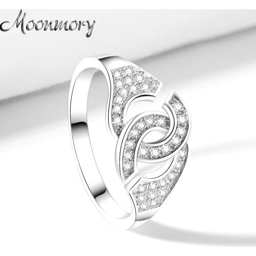 Moonmory 925 Sterling Silver Handcuff Ring For Women and Man French Popular Handcuff Shape Ring Sterling Silver Jewelry Making