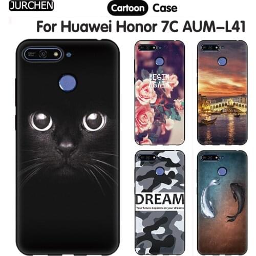 JURCHEN Soft Silicone Cover For Huawei Honor 7C Case 5.7 inch Fine Phone Case For Huawei Honor 7C RU version AUM-L41 Case Cute