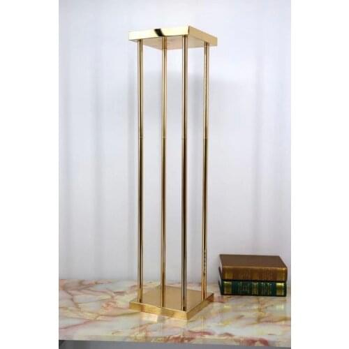 New style Wedding Metal Gold Color Flower Vase Column Stand for Wedding Centerpiece Decoration