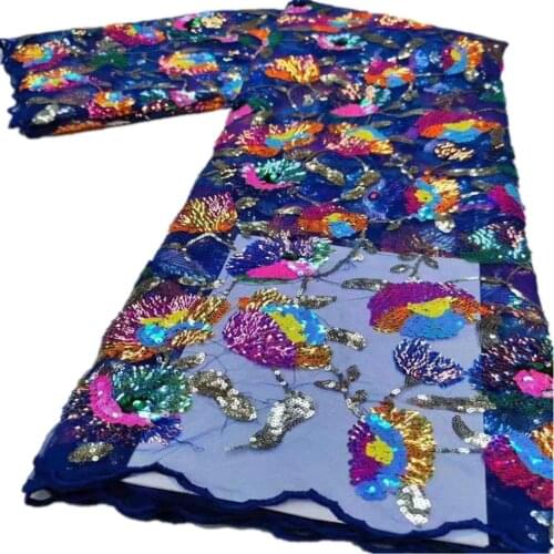 Wholesale African Lace Fabric 2021 High Quality Lace with Sequins French Net Nigerian Lace Fabrics for Dress YY-175