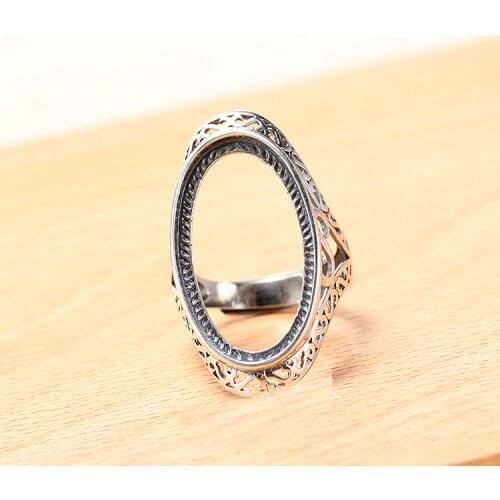 16*27mm 925 STERLING SILVER men women Semi Mount Bases Blanks base blank Pad ring Setting gift jewelry findings diy A2057