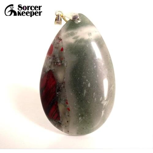 Collares New Pendant Necklace Natural Crystal Stone Bloodstone Beads Agates Necklace & Pendants Fashion Bijoux Women US614