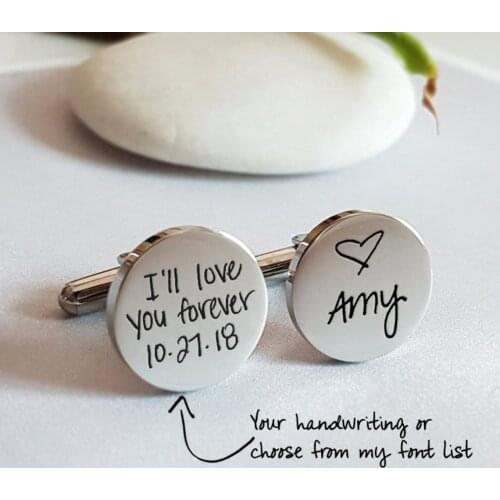 Personalized CuffLinks Custom Engraved Cuff Links Fathers Day Gift For Dads Men Wedding Groom Gift Customize CuffLink Jewelry