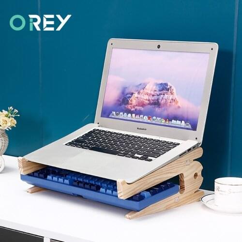 Wood Laptop Stand Cooling Bracket For Macbook IPad Tablet Support Notebook Stand Detachable Wooden Mount Vertical Laptop Holder