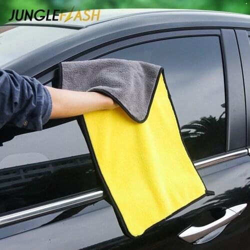 JUNGLEFLASH Car Wash Microfiber Towel Car Cleaning Drying Cloth Hemming Car Care Cloth Detailing Car Wash Towel