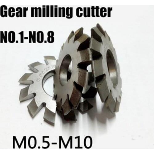 M0.5 M0.75 M1 M1.25 M2 M2.5 M3 M4-M10 Modulus PA20 degrees NO.1-NO.8 HSS Gear Milling cutter Gear cutting tools Free shipping