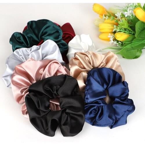 Satin Scrunchies For Women Girls Elastic Hair Rubber Fashion Haar accessoires Ponytail Holder Haarband Decoration
