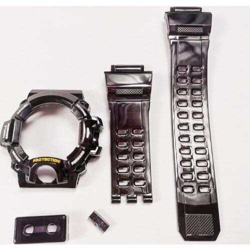 Black Purple GW9400 Silicone Rubber Watch Strap and Bezel Transparent Watchband Case Cover With Tools Wholesale Dropshipping