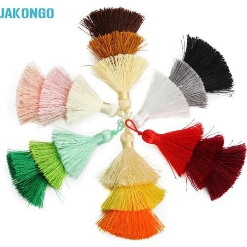 JAKONGO Colorful Three Layers Tassel Pendant for Making Earrings Pine Tree Charms DIY Jewelry Accessories 65mm