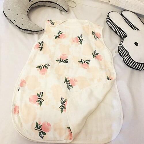 Eight-layer Gauze Thickend Soft Cotton Baby Sleeping Bag Kids Anti Tipi Vest Sleepsacks High Quality Cartoon Printed For 0-6Y