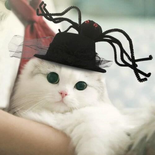 Funny Pet Hat Halloween Pet Dog Cat Hat Spider Hats Halloween Decoration Headdress Small Dog Cat Cosplay Costume Accessories