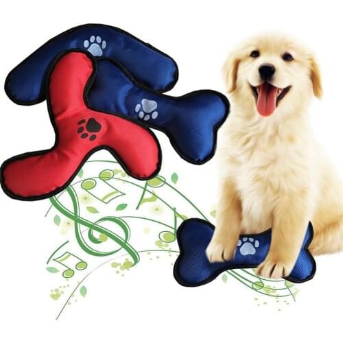 Pet Dog Chew Toy Oxford Cloth Bone-shape Sound Toys Pet Dog Grinding Toys Interactive Chew Funny Playing Sound Toys