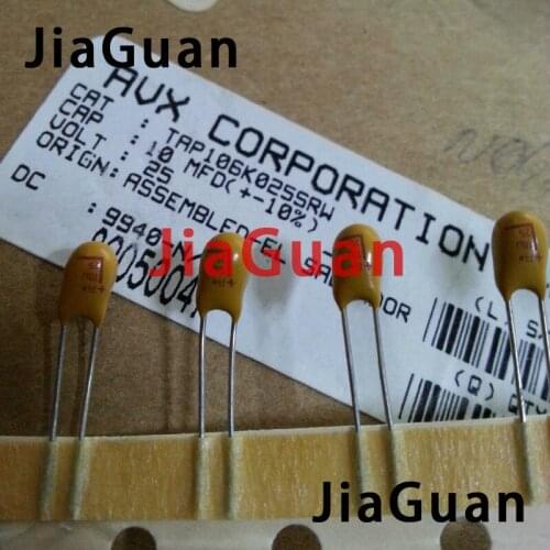 10PCS new TAP 25V10UF 10% Tantalum capacitor 10UF/25V DIP TAP106K025SRW Amplifier 10UF 25V Tantalum Electrolytic 106K025