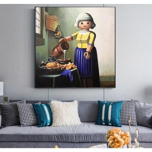Alec Monopoly Oil Painting Funny Art Lego Famous Painting Pop Art On Canvas for Kids Room Wall Decoration Home Decorl Pictures