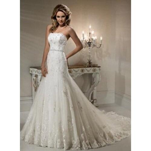 Free shipping 2018 New lace appliques Rhinestones Ball bridal gown crystal Custom vestido de noiva mother of the bride dresses