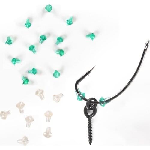 50pcs Hook Stops Beads Carp Fishing Accessories Stopper Green Transparent Carp Fishing Fishhook Stop Beads for Carp Rig Tackle