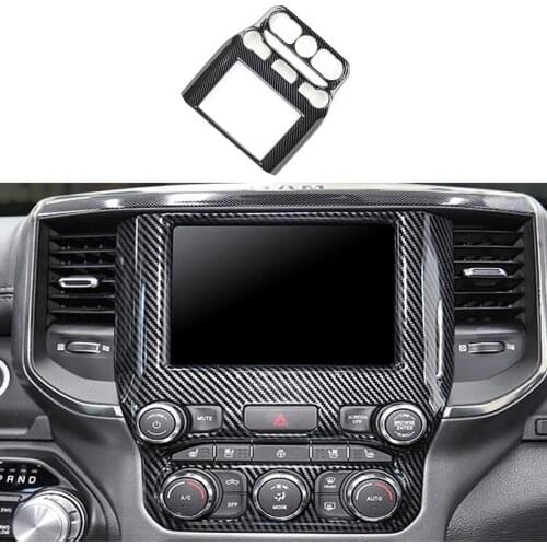 Carbon Fiber Color Console GPS Navigation Cover Decoration Panel Fit for Dodge RAM 1500 2019 2020 Car Accessories Interior Parts