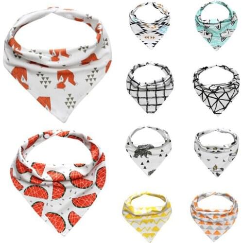 Baby Bibs Triangle Scarf Cotton Cartoon Child Baberos Bandana Bib Babador Dribble Bibs Newborn Slabber Absorbent Cloth Bib