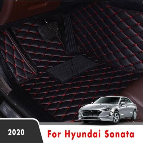 For Hyundai Sonata 2020 Car Floor Mats Interior Leather Carpets Auto Accessories Styling Custom Waterproof Covers Decoration