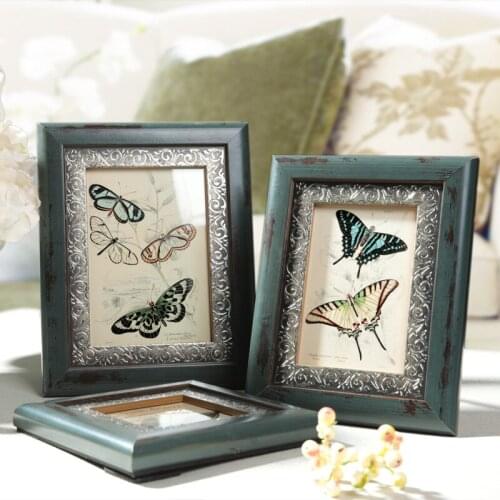 Dark Blue Photo Frame for Home Table Decor Retro Style Picture Frames Sets 4/6/7/10 Inch