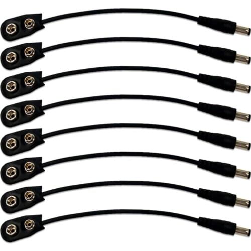 9V Battery Clip Connector Converter Center Negative Power Supply Cable for Guitar Effect Pedal