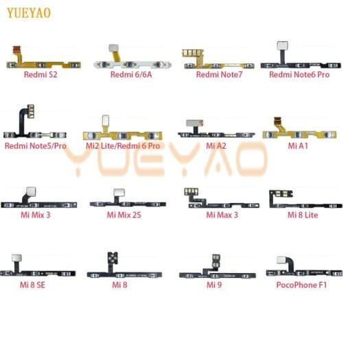 Volume Side Power Switch on off Button Key Flex Cable For XiaoMi Mi 9 8 SE A1 A2 Lite Mix 2S Max 3 Redmi Note 7 6 5 Pro 6A S2 F1