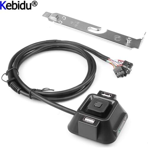 Multifunctional USB 2.0 Computer PC Switch External Power On/Off Reset Button with Microphone Ports accessories