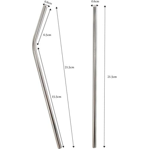 Reusable Metal Straw Pipette Suction Stainless Steel Drinking Straws Pipe Straight Bent Tube Events Party Bar Accessories