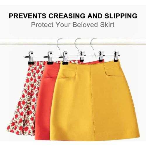 NHBR Pant Hangers Skirt Hangers with Clips 20 Pack Metal Trouser Clip Hangers for Space Saving Ultra Thin Rust Resistant Hanger