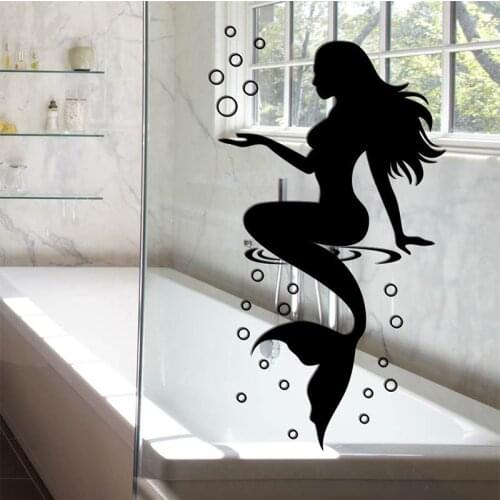 New Arrival Mermaid Wall Stickers For Living Room Bedroom Bathroom Waterproof Home Decoration Sticker Art Wall Decals Mural