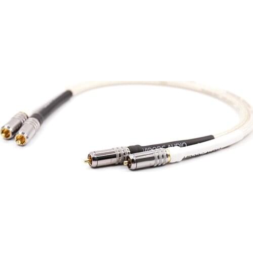 Pair hifi audio Silver Plated RCA Audio Cable HI-end RCA Cable RCA to RCA Interconnect Audio Cable