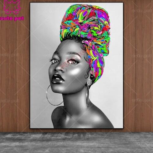 Full Square round Diamond Painting South African woman Portrait5D Diamond Embroidery sale Mosaic Handmade New Arrival Home Decor