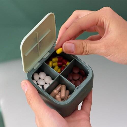 Portable Seal Up Kit Cute Cartoon A Week Subpackage Drug Box High-capacity Multigrid Tablet Box