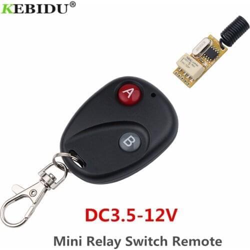 Kebidu 3.5-12V Mini Relay Wireless Switch Remote Control Power LED Lamp Controller Micro Receiver Transmitter for Lights Windows
