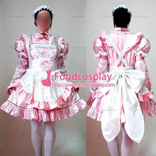 Sexy Sissy Maid Pvc Lockable Dress Uniform Cosplay Costume Tailor-made[CK949]
