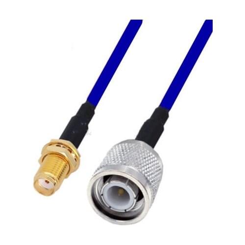 Blue Soft RG142 Double Shielded SMA Female to TNC Male Connector RF Coaxial WIFI Antenna Coax Low Loss Cable 50ohm