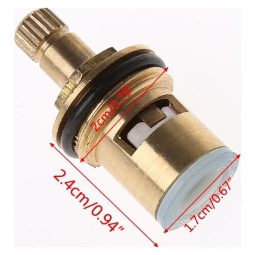 2 Pcs Faucet Replacement Brass 1/4 Turn G1/2" Ceramic Disc Cartridge Hot Cold Tap Valve New