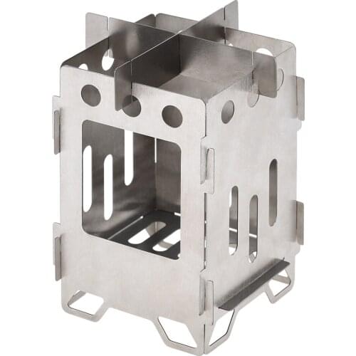 Titanium Folding Camping Stove Ultralight Outdoor Wood Burning Backpacking Cooking Stove Pocket Burner for Picnic Hiking