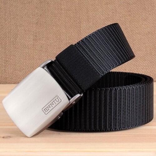Outdoor leisure nylon flat buckle belt male youth spring and autumn sports running adjustable simple belt