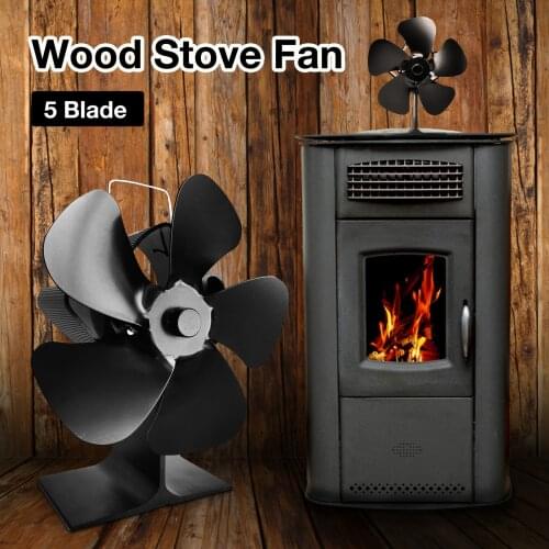 Aluminium Alloy Fireplace Fan 5 Blade Heat Powered Stove Fan Eco Wood Stove Fan Fan Of Thermal Power Furnace SF104S