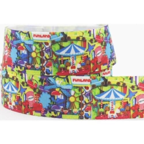 [ywuber] New 50yd 1" Childrens Playground Printed Grosgrain ribbon,25mm Hair bow DIY handmade Accessories, X1777 Free shipping