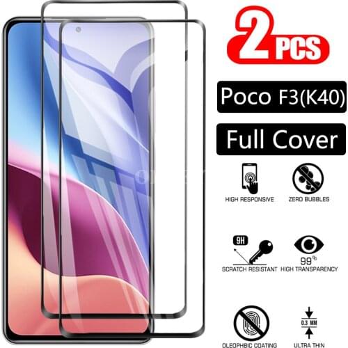 2Pcs Protector glass For Xiaomi Redmi K40 Pro Plus film Screen protector For xiaomi Poco F3 pocof3 Tempered Case on redmi F3 k40
