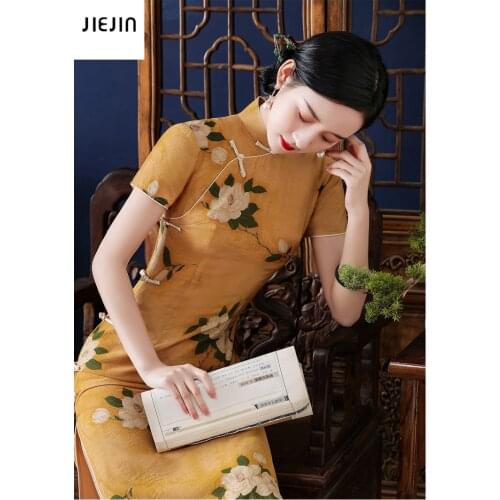 Floral Vintage Dress Chinese Style Improved Cheongsam Women Split Retro Dress Summer Elegant Noble Qipao Sexy Vintage Harajuku