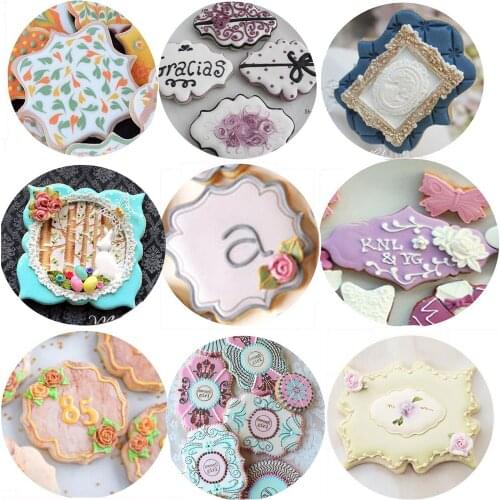 1/4pcs/set Stainless Steel Fondant Mold Cookie Stamper Cake Decoration Tools Frame Cutter Baking Accessories